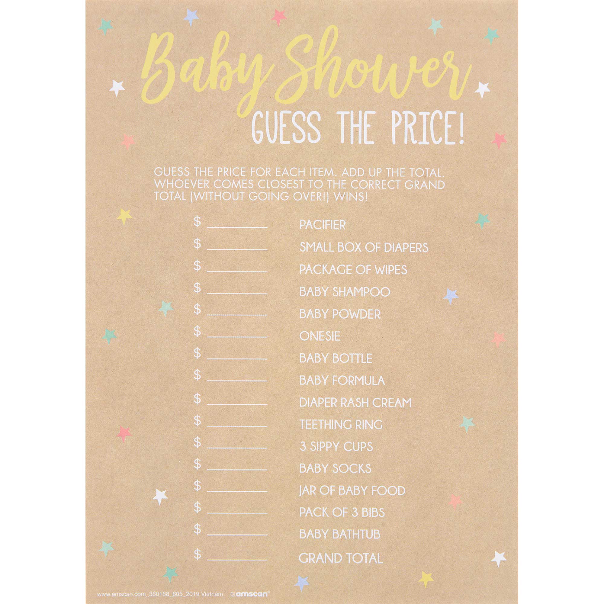 Baby Shower Game Price