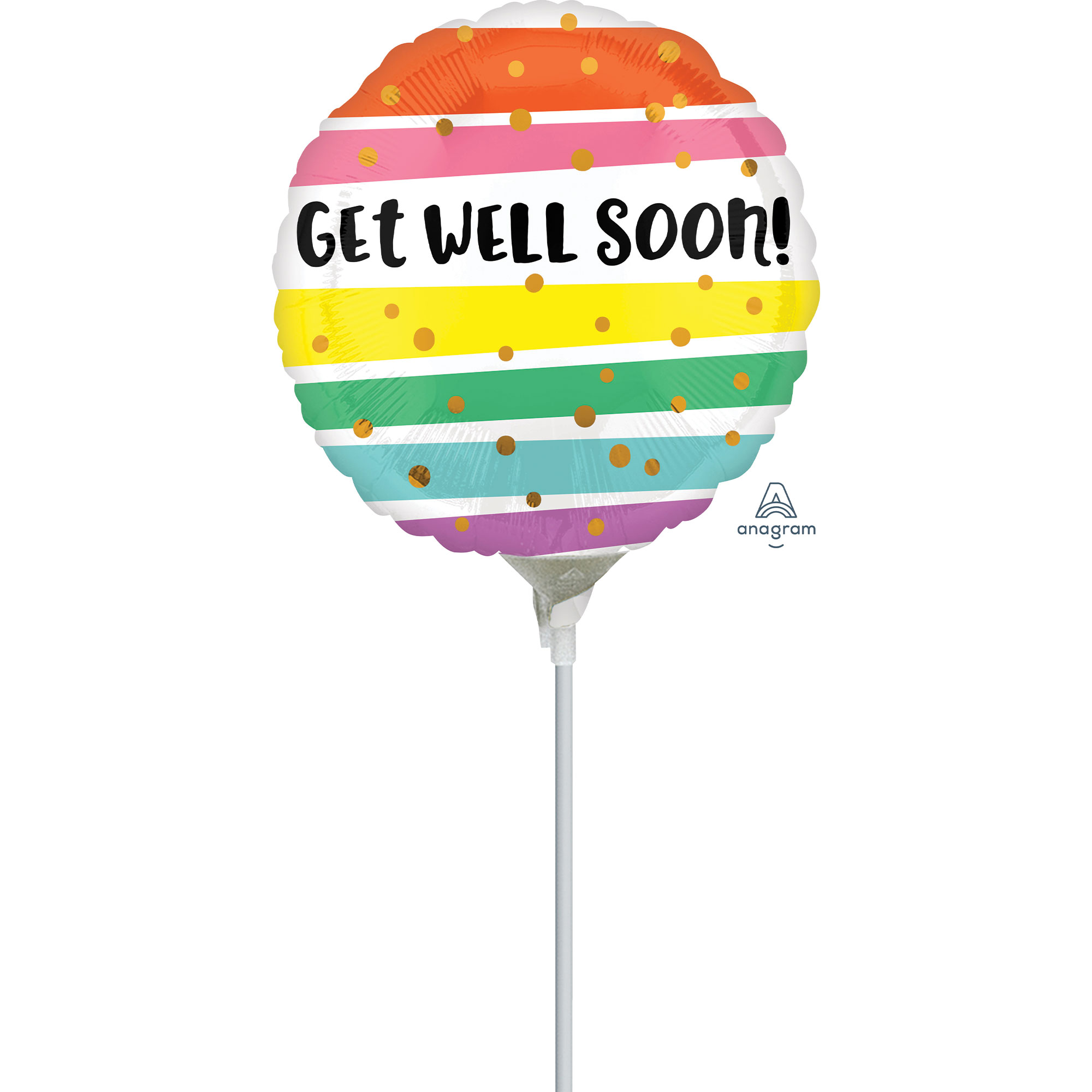 9in/22cm Get Well Bold Stripes