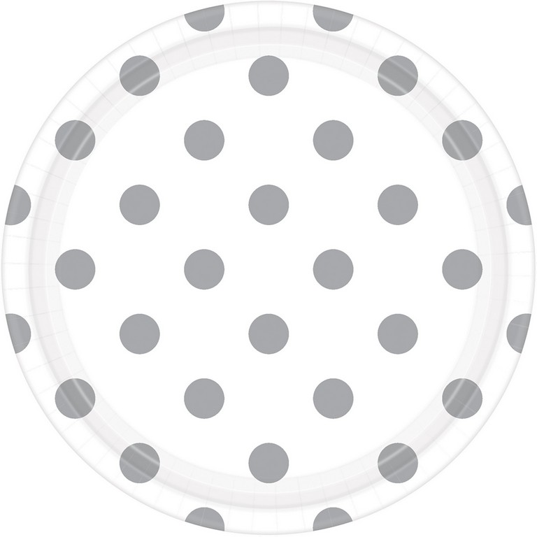 Dots 9in/23cm Rnd Plates Fros*