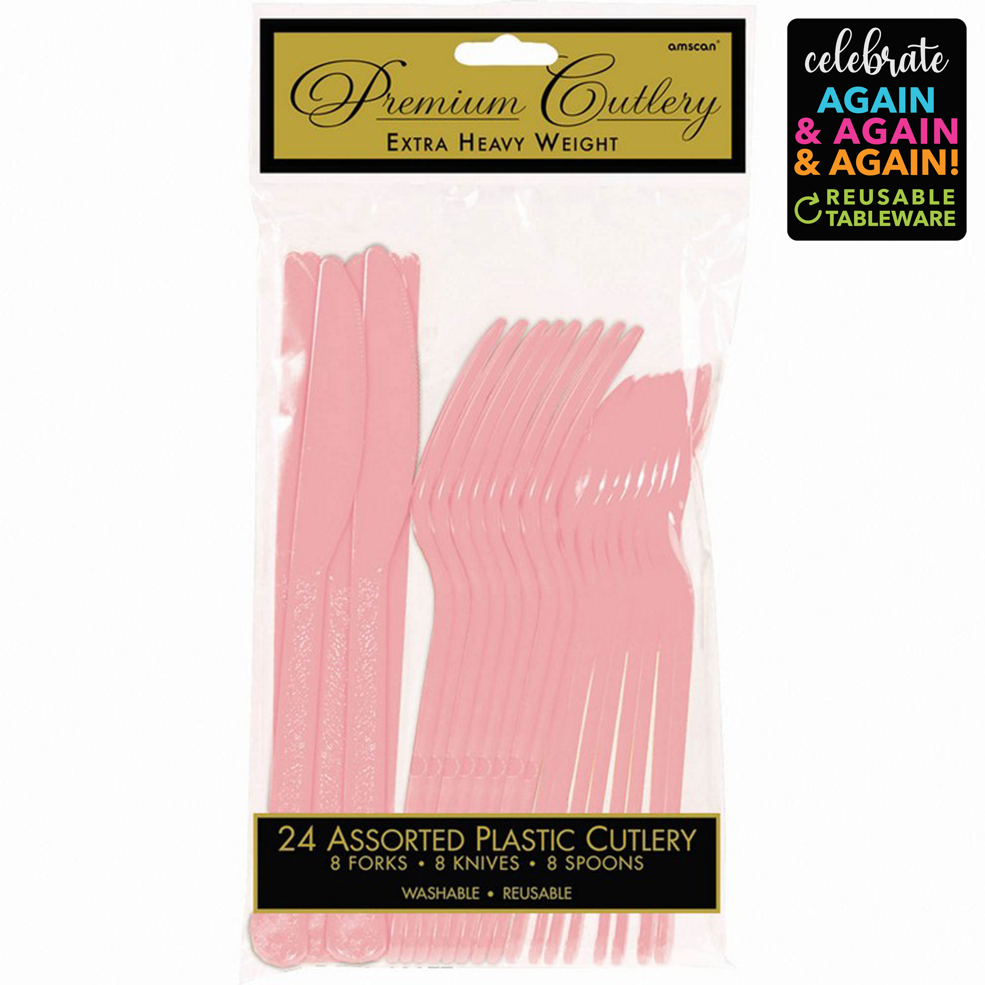 HW Asst 24CT Cutlery New Pink