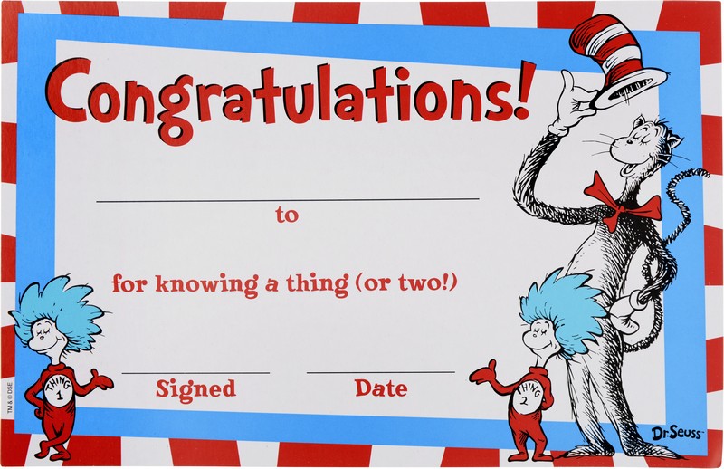 Cat in the Hat Certificate 36
