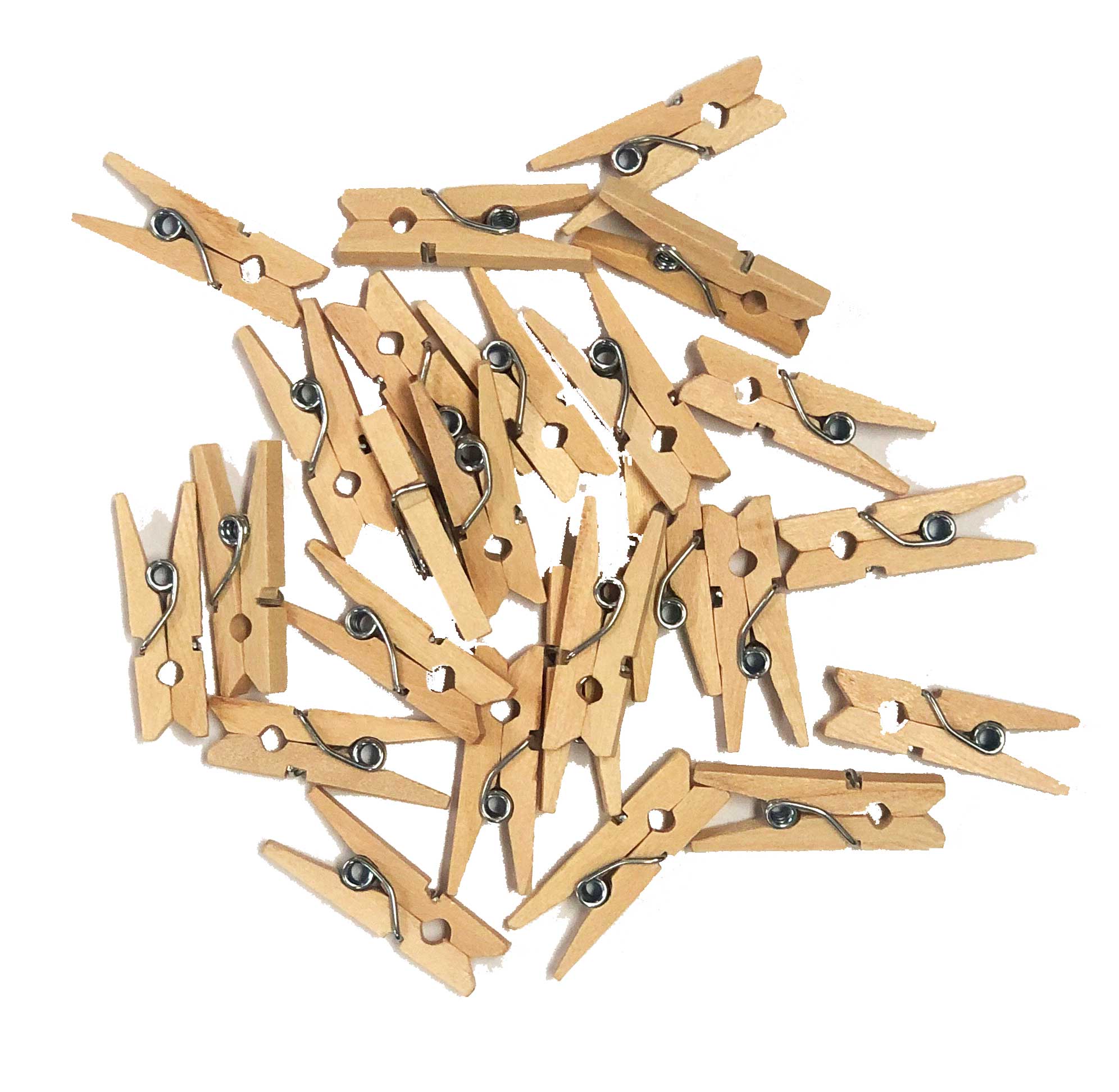 Kraft Mini Pegs 25pk Wooden
