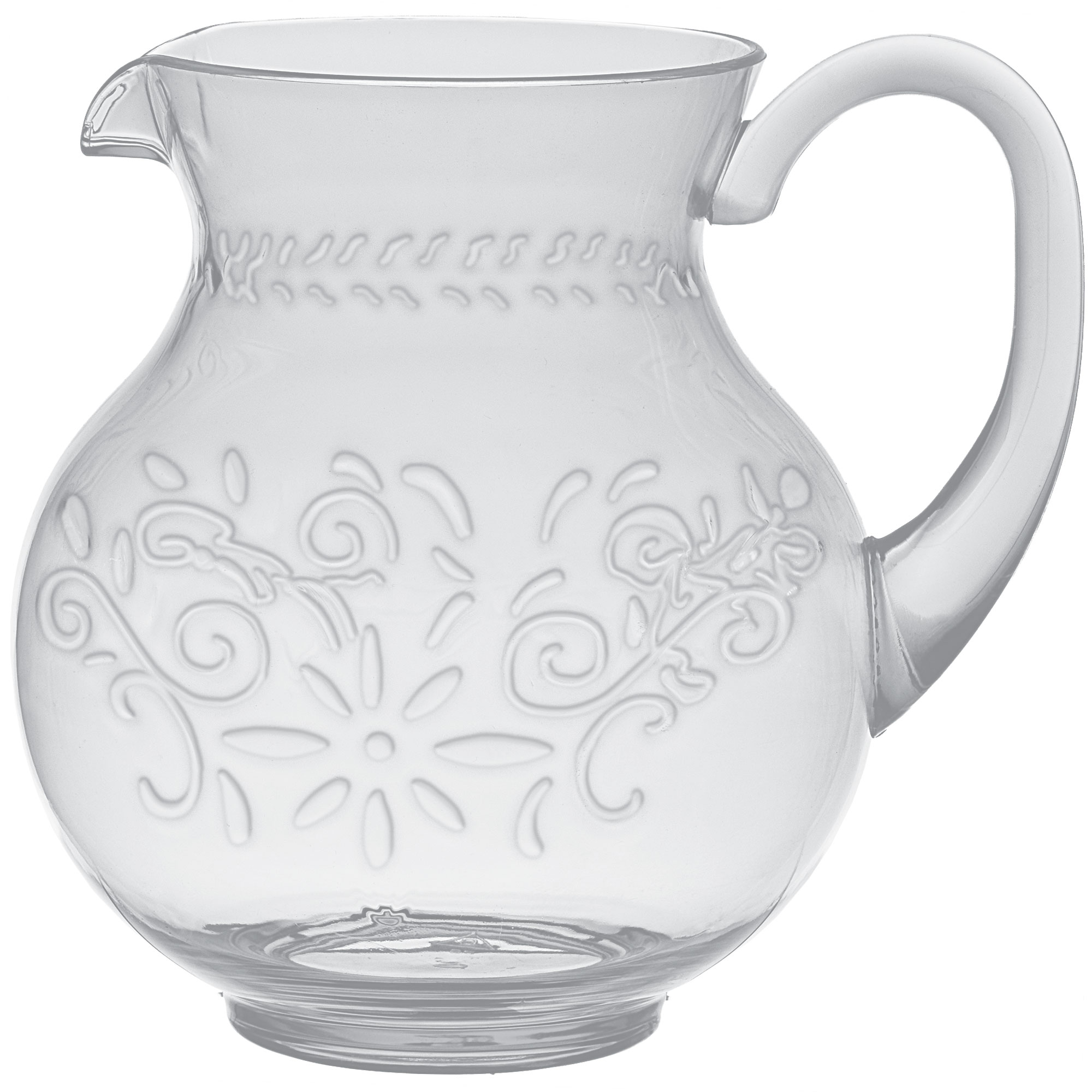 Prem Embossed Pitcher Clear 9