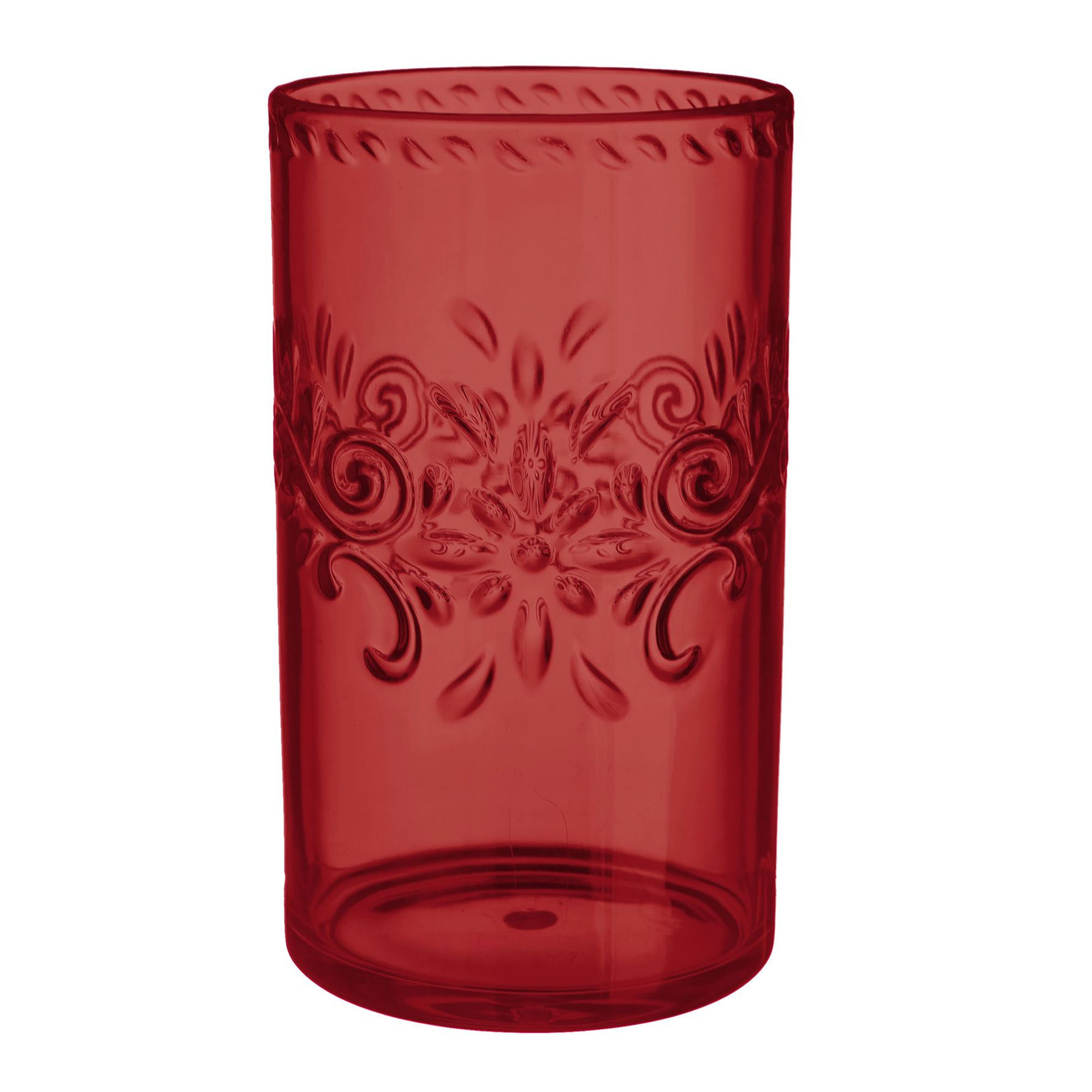 Prem Embossed Highball Red
