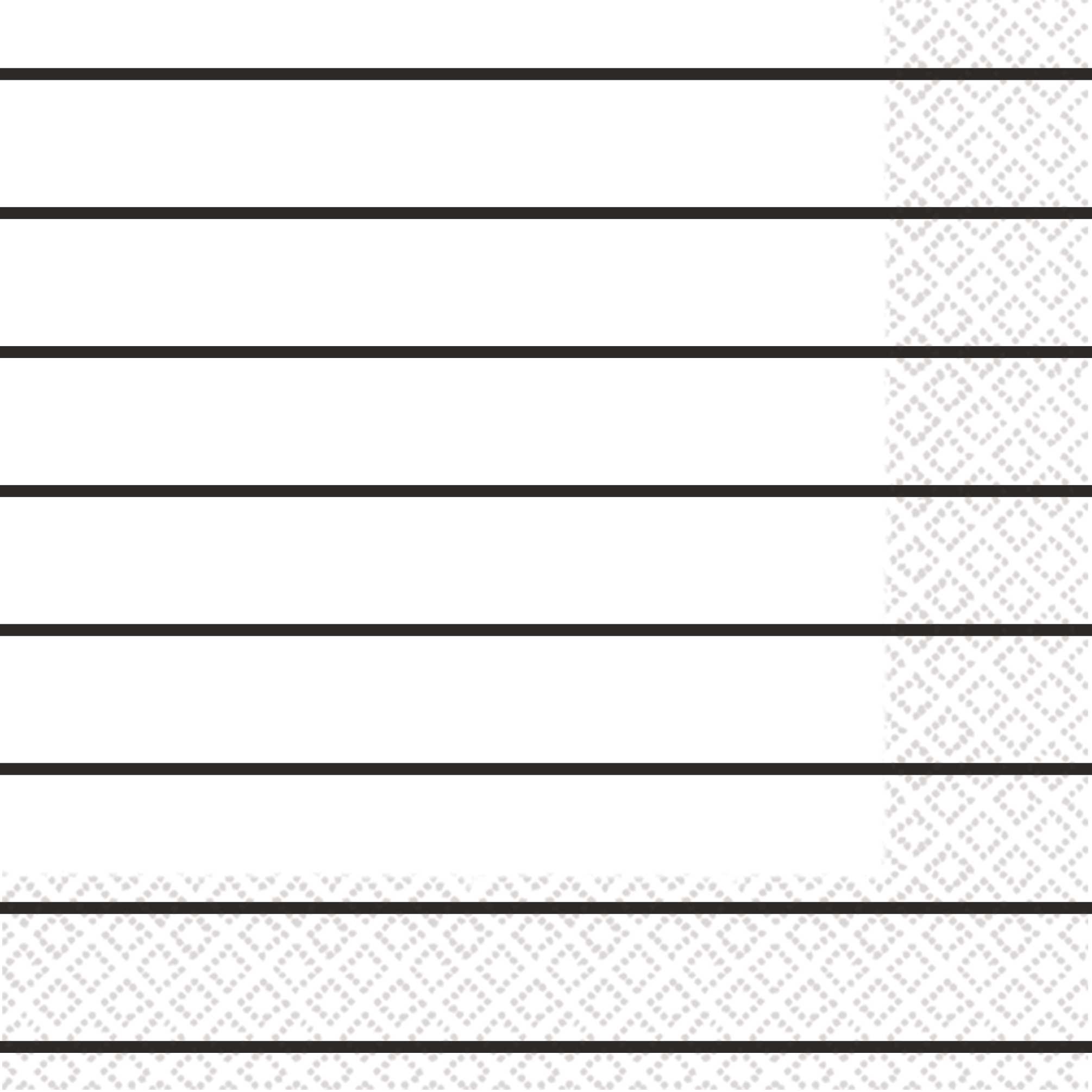 L/Napkin 16Pk Stripe  Jet Blac