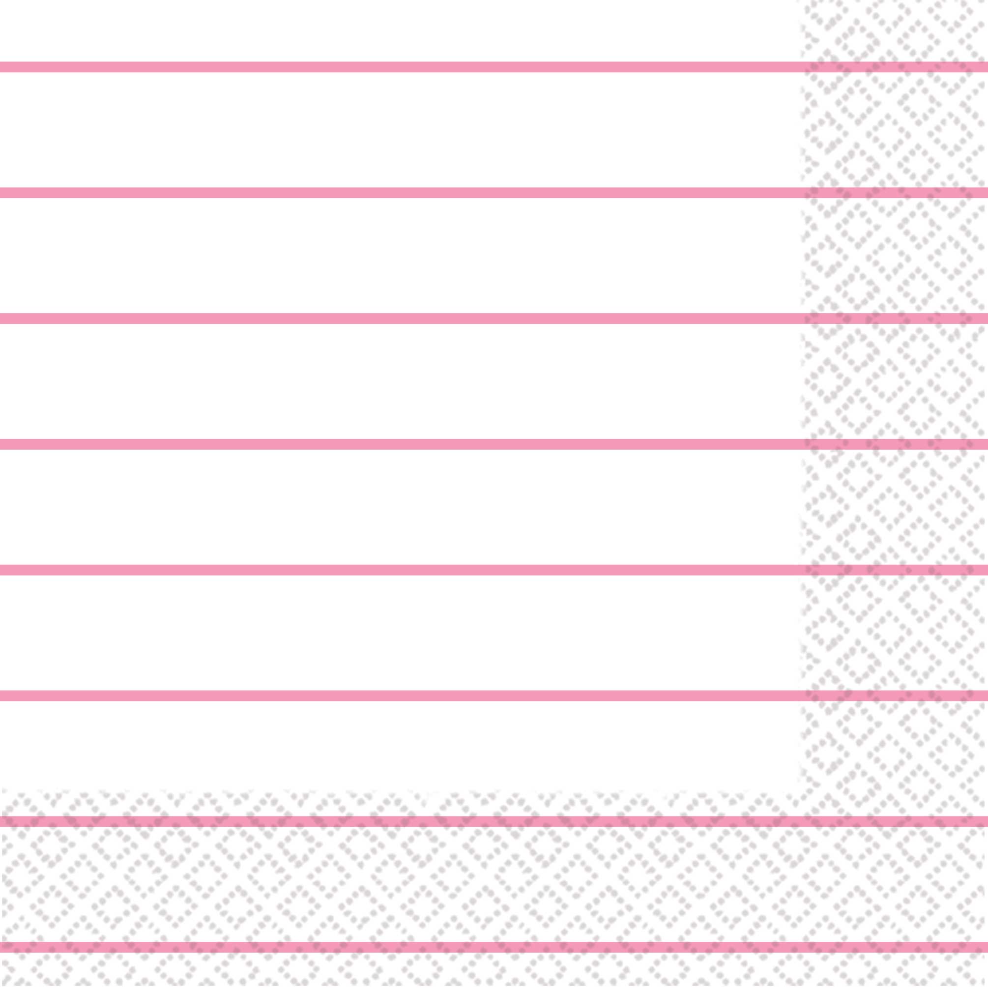 L/Napkin 16Pk Stripe  New Pink