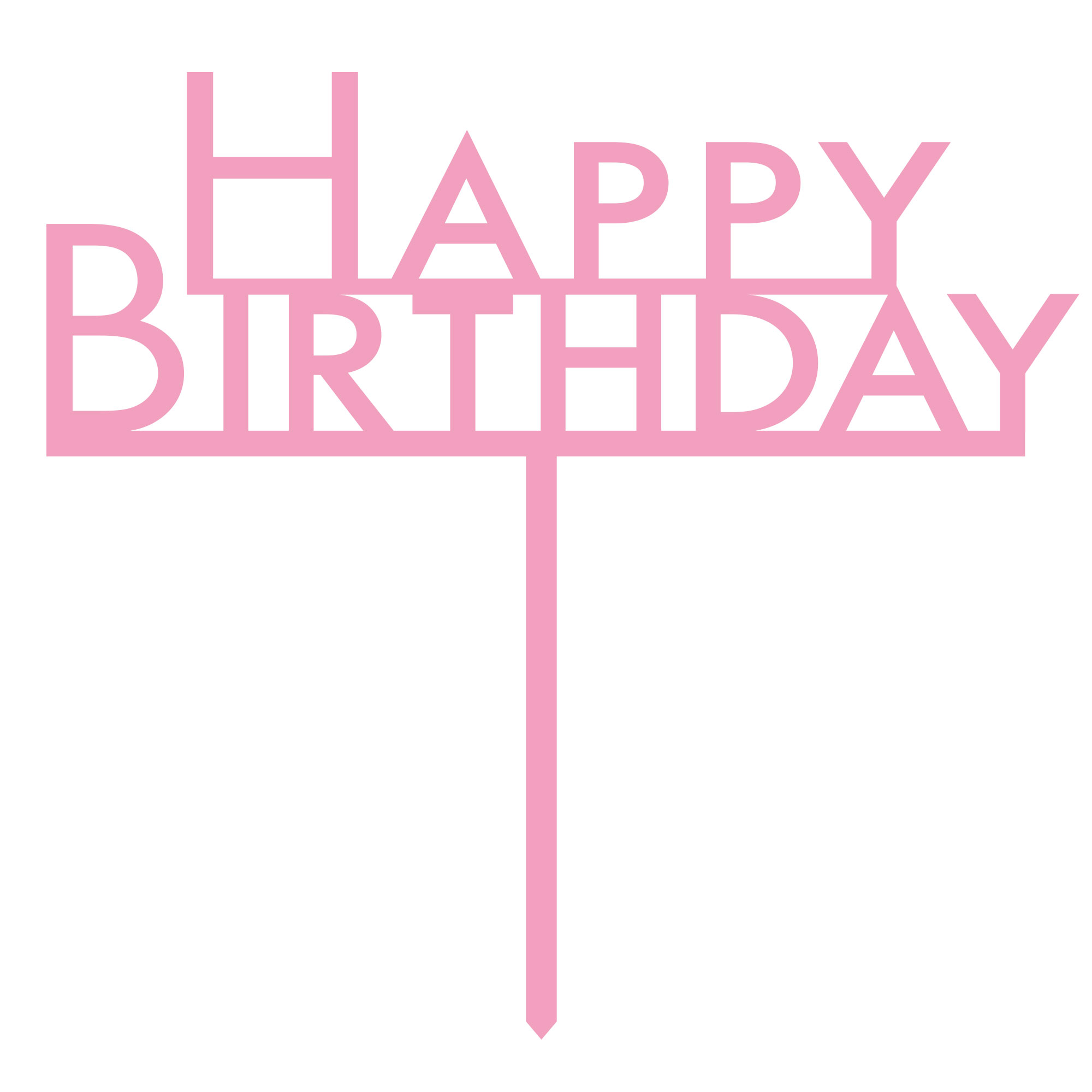 Acrylic HBD Cake Pick New Pink