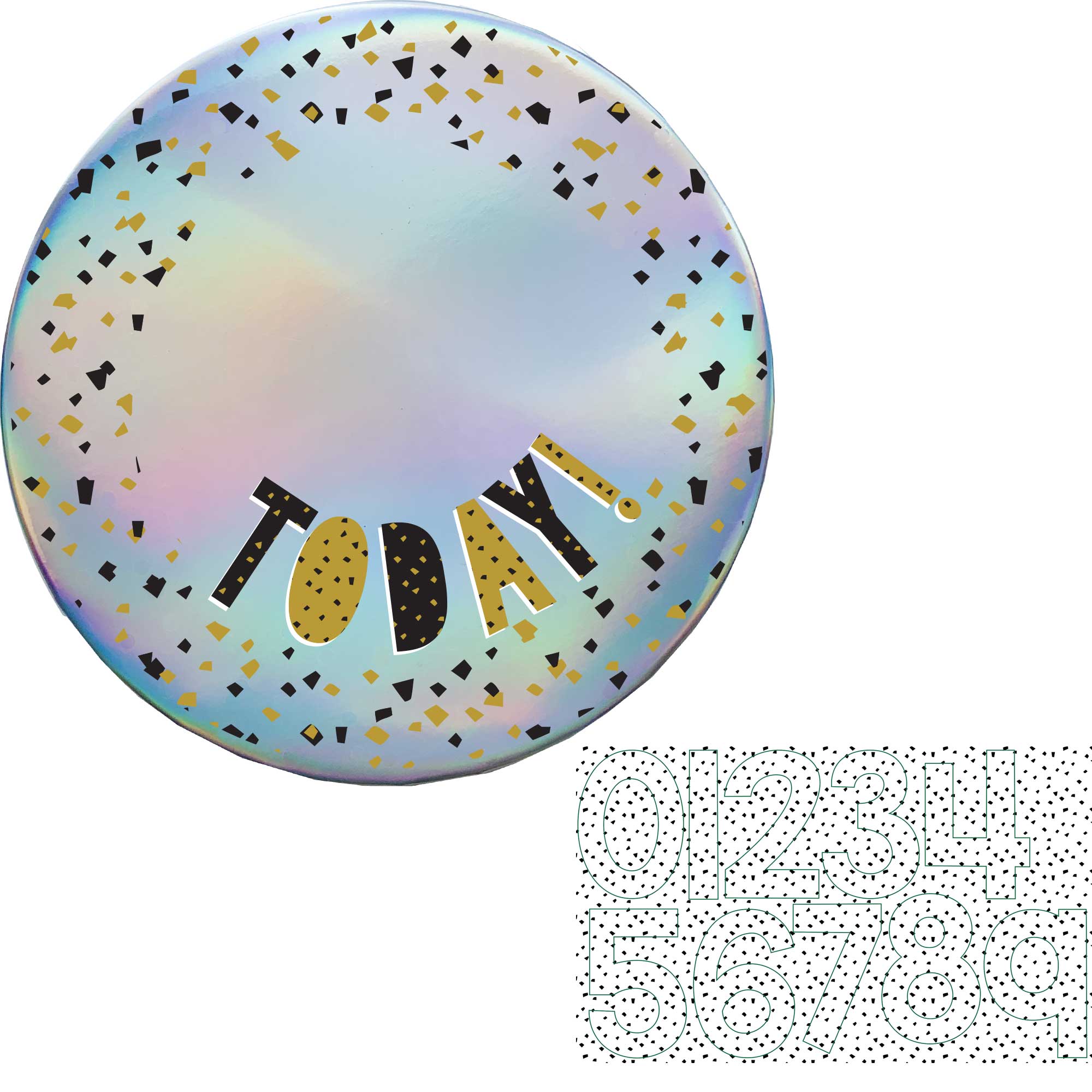 AAA BDAY Badge Blk/Gld