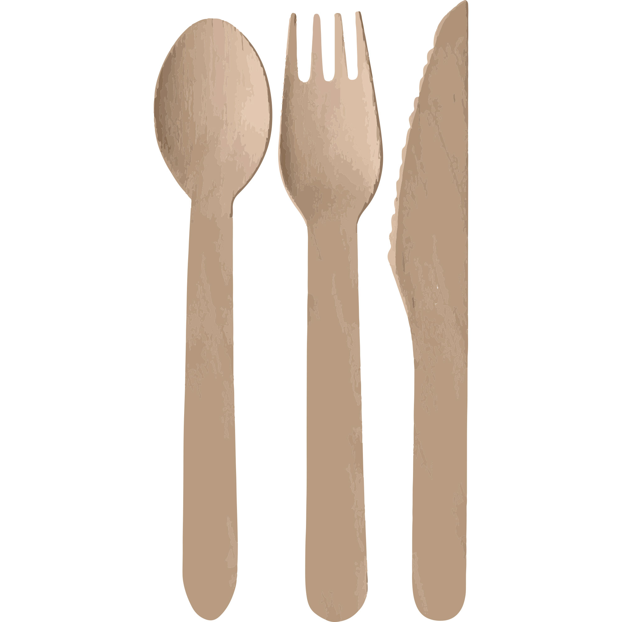 Wood Cutlery Set 24Pk  Natural
