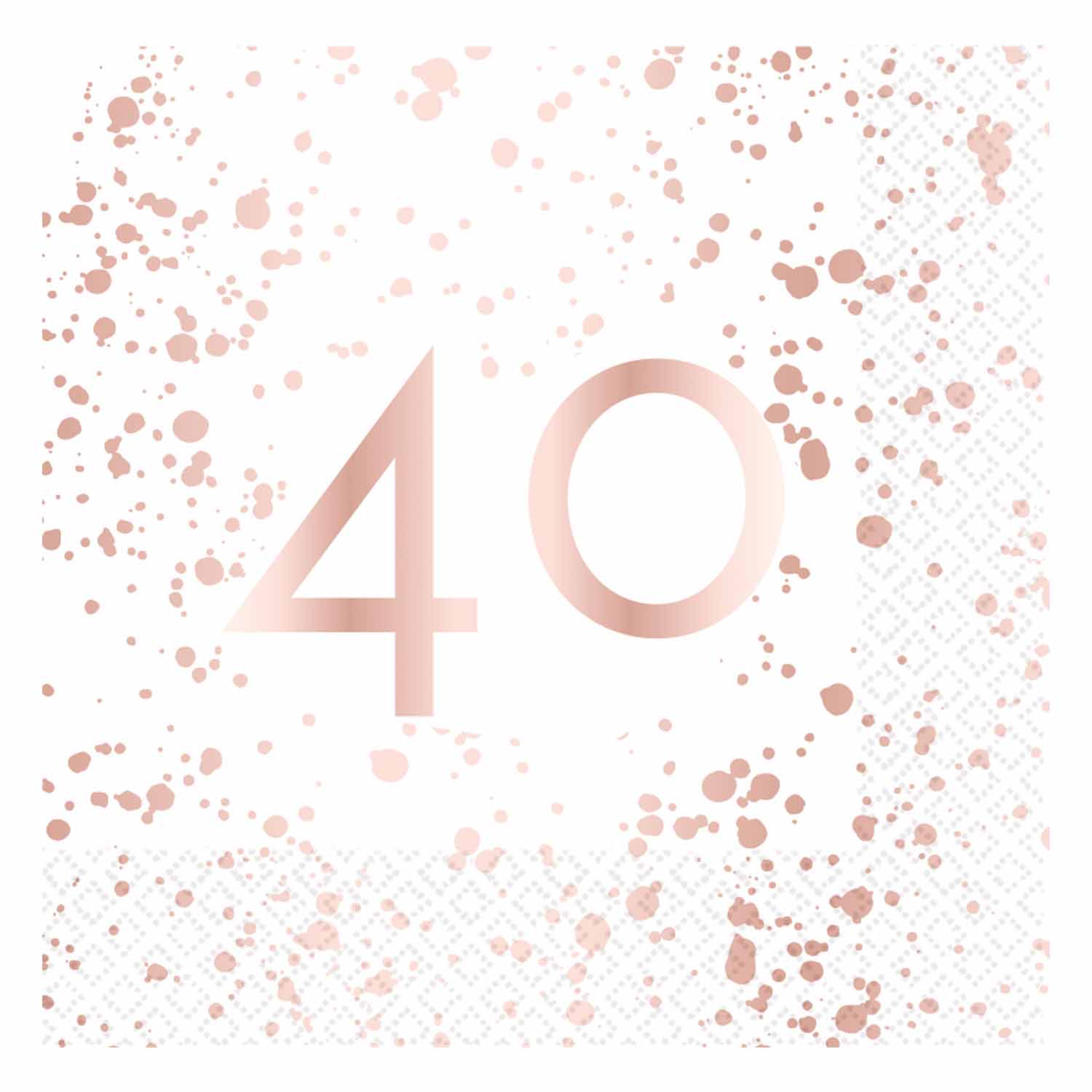 Rose Gold 40th L/Napkin