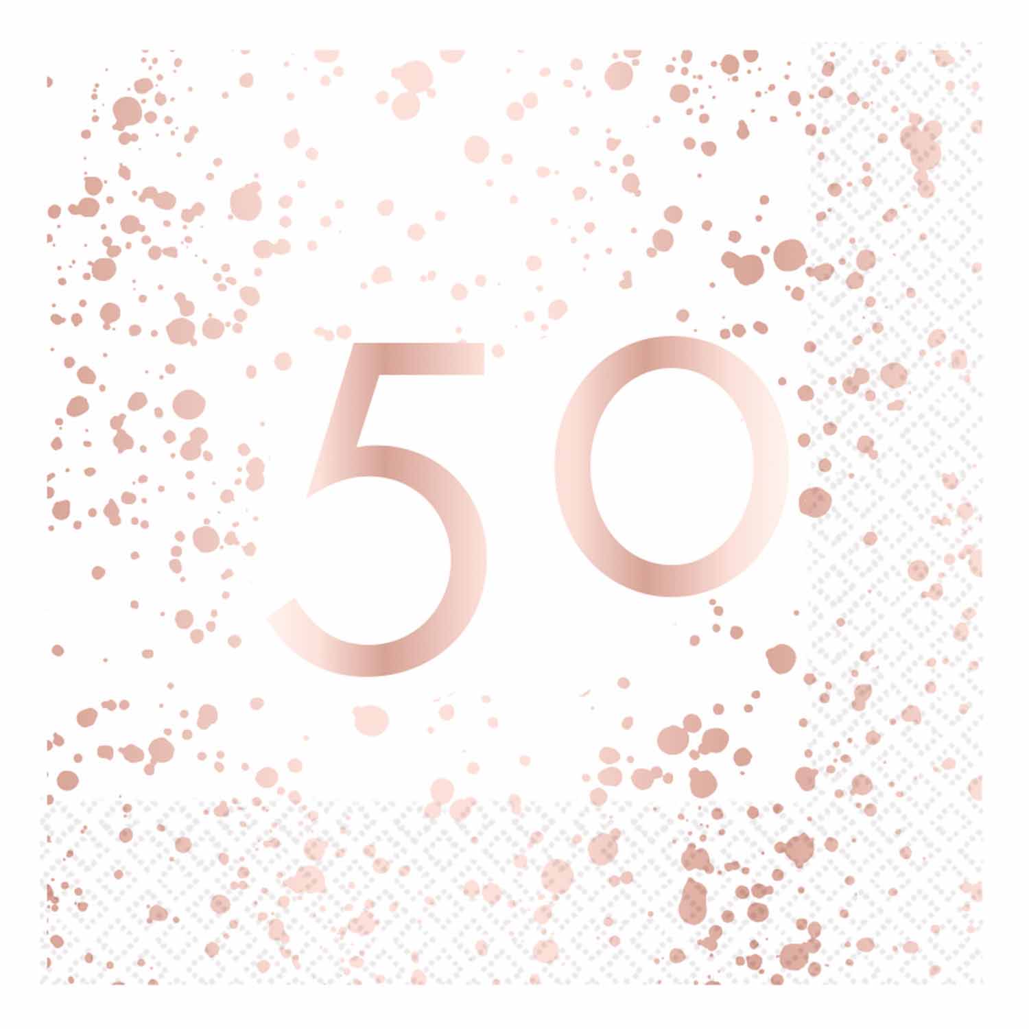 Rose Gold 50th L/Napkin
