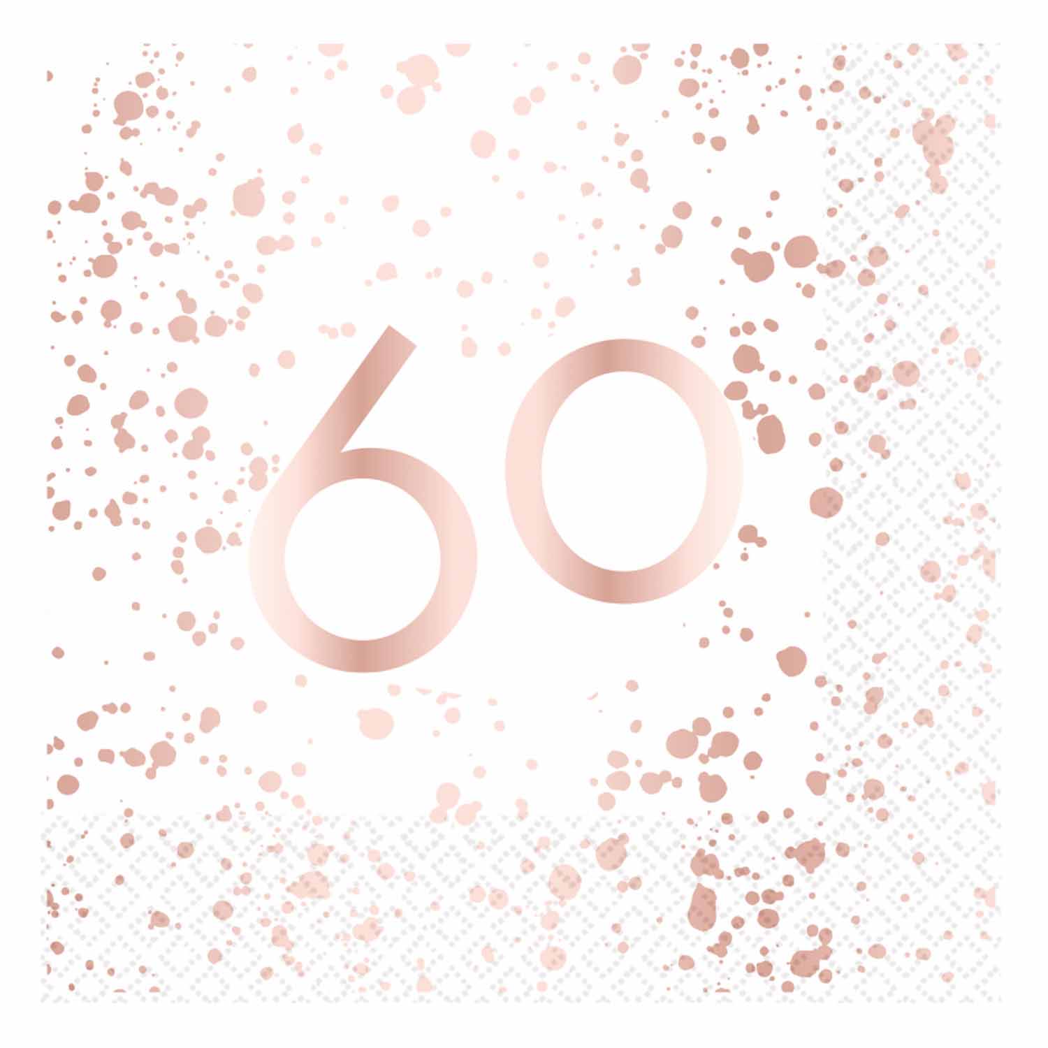 Rose Gold 60th L/Napkin