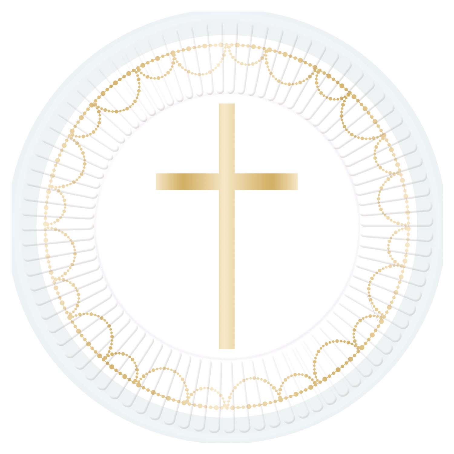 Botanical Blue Cross 9in/22cmP