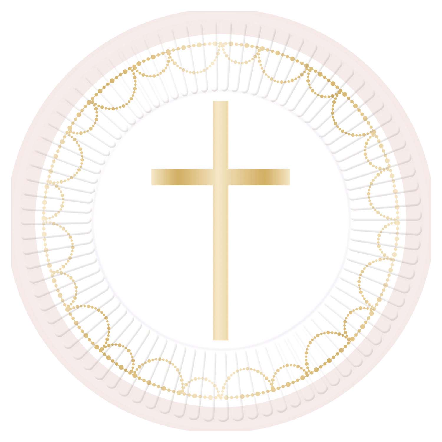 Botanical Pink Cross 9in/22cmP