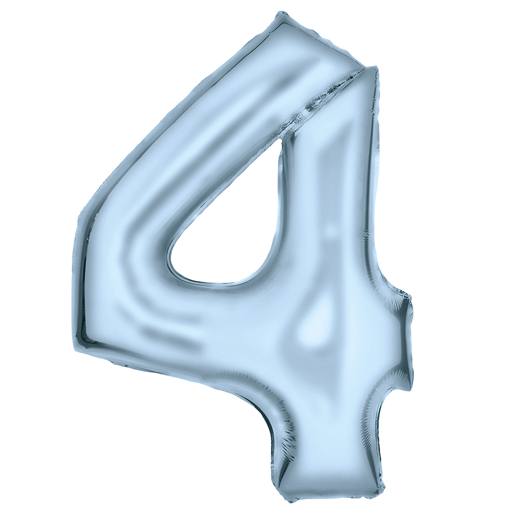 Lrg Number S/Lustre Ptl Blue 4